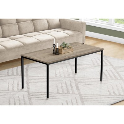 Coffee Table, Accent, Cocktail, Rectangular, Living Room, 40inl, Brown Laminate, Black Metal, Contemporary, Modern