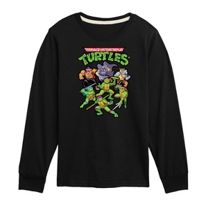 Boys' - Teenage Mutant Ninja Turtles - Pixel Gaming Group Long Sleeve Graphic T-Shirt - 1 of 4