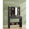 VASAGLE Vanity Desk, Makeup Vanity with Mirror and Lights, Upholstered Vanity Stool, 6 Compartments, 2 Drawers - 4 of 4