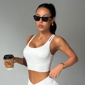 Women's Fitness High-Intensity Breathable Yoga Sports Bra Shock-Proof Fixed Cup with Removable Chest Pads - 1 of 1