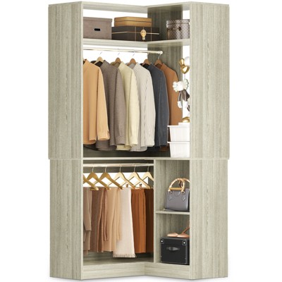 Besiost Corner Closet Organizer with Shelves, Freestanding Closet System
