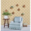 Brewster Flourish Block Print Wheat Faux Grasscloth Peel and Stick 1pc Wallpaper - 3 of 4