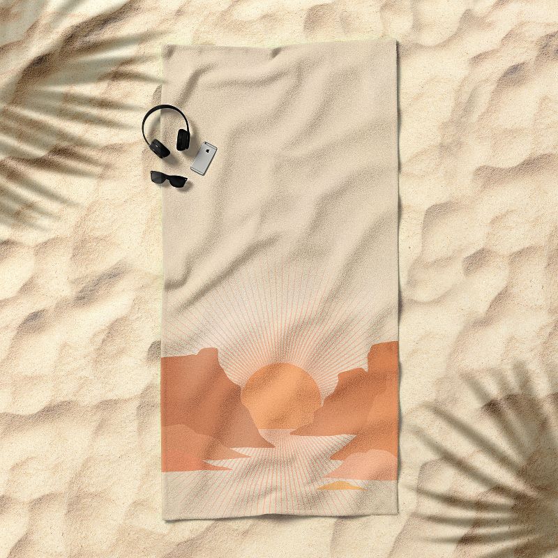 Iveta Abolina Valley Sunset Coral Beach Towel - Deny Designs, 2 of 3