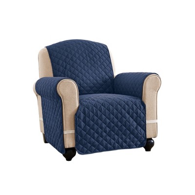 Collections Etc Ultra Reversible Furniture Cover Protector Chair Navy/Blue