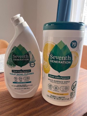 Seventh Generation Multi Purpose Wipes All Purpose Cleaning Garden Mint  scent with 100% Essential Oils and Botanical Ingredients 70 count, Pack of 3