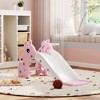 Qaba 3-in-1 Toddler Slide, Kids Slide with Climber, Basketball Hoop and Ball, Giraffe Shape Freestanding Playset for Indoor Kids 1-3 Years - 2 of 4