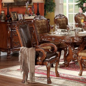 Acme Furniture Dresden Dining Chairs Brown Synthetic Leather/Cherry Oak Finish - 1 of 4
