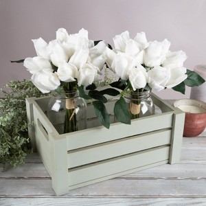Pure Garden 24Pc Real Touch Rose Artificial Flowers with Stems - 1 of 4