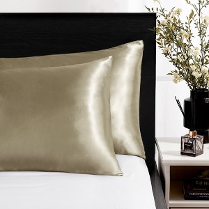 Deconovo Satin Silk Pillowcases (Set of 2), Envelope Closure - 1 of 4