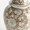 Plum & Post Province Lotus Lidded Ginger Jar - Brown & White Ceramic - 4 of 4