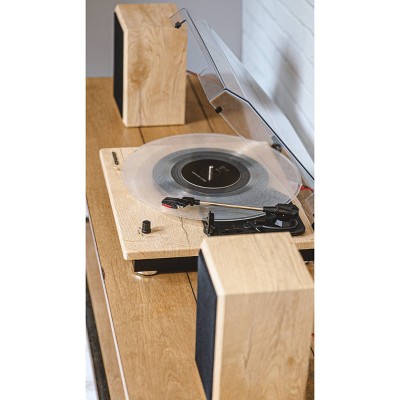 Walnut Bluetooth 3-Speed Turntable with Speakers