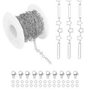 Unique Bargains Copper Jewelry Making Lobster Clap Hollow Stars Clip Chain 16.4ft 1 Roll - 1 of 4