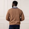 Hope & Henry Men's Organic V-Neck Intarsia Cricket Sweater, Brown Glen Plaid Intarsia, Medium - 3 of 4
