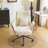 Karl Home | 28.3 inch BeigeChenille Dovetail Swivel Office Chair With Wheels - 4 of 4