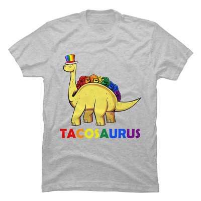 Adult Design By Humans Tacos Dinosaur Tacosaurus Rainbow Pride By JuTrading T-Shirt