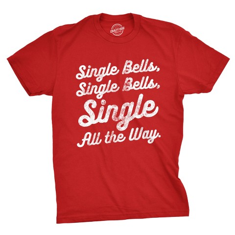 Мужские футболки Crazy Dog T-Shirts, Inc. Mens Single Bells T Shirt Funny Christmas Jingle Bells Tee - Crazy Dog Men's T Shirt Gift For Christmas Red M