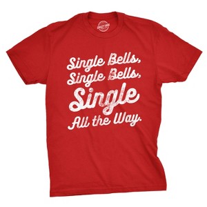 Mens Single Bells T Shirt Funny Christmas Jingle Bells Tee - Crazy Dog Men's T Shirt - 1 of 4