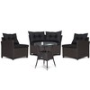 Tangkula 4PCS Wicker Patio Sofa Set Rattan Outdoor Furniture Set w/ Black Cushions - 2 of 4