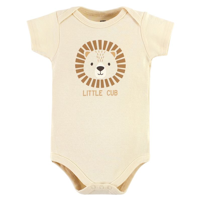 Hudson Baby Infant Boy Cotton Bodysuit and Pant Set, Brave Lion Short Sleeve, 3 of 6