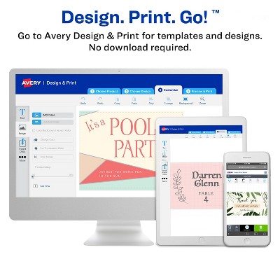 Avery Clean Edge Printable Business Cards with Sure Feed Technology, 2 x 3.5, White, 160 Blank Cards for Inkjet Printers (8869)
