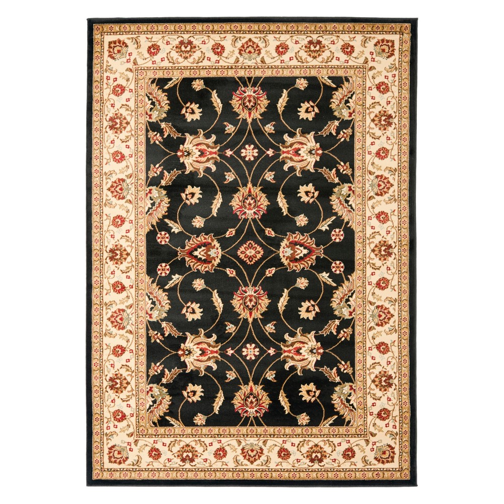 4'x6' Alisa Floral Area Rug Black/Ivory - Safavieh