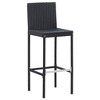 vidaXL Patio Bar Set with 7 Pieces - Sturdy and Elegant Black Poly Rattan Furniture with Cushions and Acacia Wood Tabletop, Ideal for Outdoor Use - 3 of 4