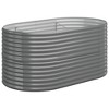 vidaXL Garden Raised Bed Powder-coated Steel 102.4"x15.7"x26.8" Silver - image 2 of 4