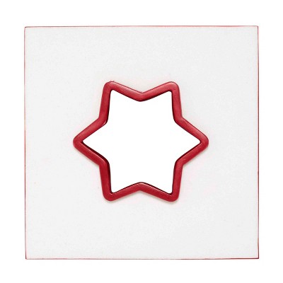 Holiday Sparkle White and Red Resin Tissue Box Cover