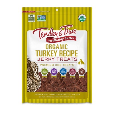 Tender & True Organic Turkey Recipe Jerky Dog Treats - 4oz