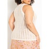ELOQUII Women's Plus Size Crochet Knitted Tank - 3 of 4