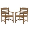 NicBex 2PC Outdoor Dining Chair,Pure White Patio Dining Chairs with Armrest,Modern Chairs Suitable for Patio,Garden,Light Teak - 2 of 4