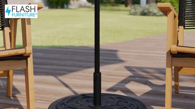 Bronze Weather-Resistant Cement Patio Umbrella Base with Adapters