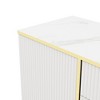 Vynxaria Modern Sideboard Buffet: 4 Doors & 2 Drawers Storage Cabinet for Living Room, Kitchen, Dining Room, Hallway, White Finish. - 4 of 4