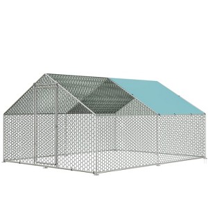 Vipbear Large Chicken Coop Run with Immersed Wire Mesh, Metal Chicken Coop for Heavy Duty Chicken Run for Yard with Waterproof Cover and Secure Lock - 1 of 4