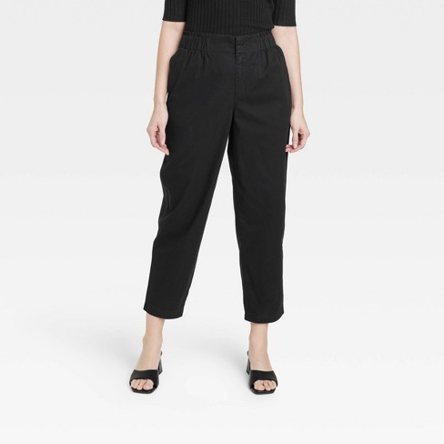 Women's High-rise Tapered Ankle Chino Pants - A New Day™ Black Xl : Target