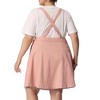 Agnes Orinda Women's Plus Size Denim Side Button Adjustable Strap Overall Jumpers - 4 of 4
