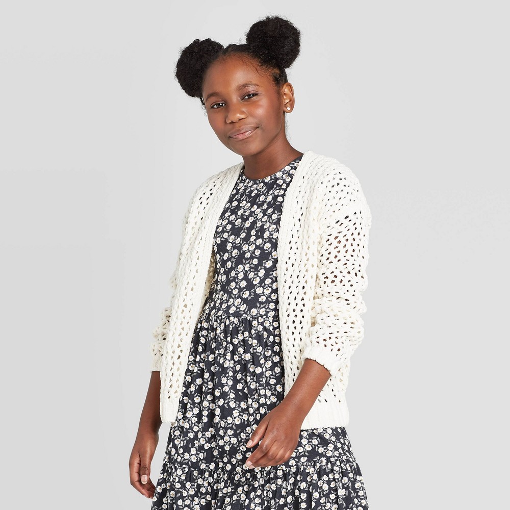 Girls' Chenille Cardigan - art class Ivory L was $19.99 now $7.99 (60.0% off)