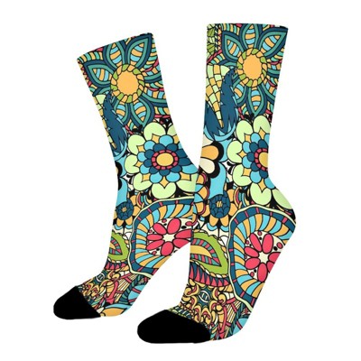 Abstract Pattern Women Printed Crew Socks Funny Funky Socks Soft Polyester Novelty Gifts for Artists Men