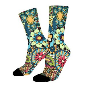 Abstract Pattern Women Printed Crew Socks Funny Funky Socks Soft Polyester Novelty Gifts for Artists Men - 1 of 1