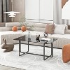 NicBex Modern Rectangle Tempered Glass Coffee Table,Tea Table with Cross Leg,Center Table for Living Room - 3 of 4