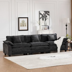 KTMBDW Chenille Armchair, 46.4" Wide Accent Chairs for Living Room & Bedroom Modern Lounge Chair, Upholstered Mid-Century Single Sofa Chair - 1 of 4