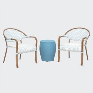 Leisure Made Monticello 3pc Wicker Seating in Blue - 1 of 4