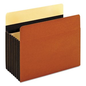 Pendaflex Heavy-Duty File Pockets, 7" Expansion, Letter Size, Redrope, 5/Box - 1 of 4