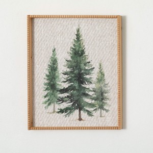 19.5" Sullivans Pine Tree Trio Christmas Wall Decor, Green-White - 1 of 4
