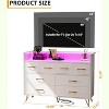 Jojoka 8 Drawer Dresser with LED Lights & Charging Station, Modern Wood Storage Cabinet with Open Shelf for Bedroom, Living Room, or Entryway - 3 of 4