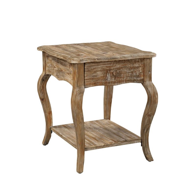 Rustic Reclaimed End Table Distressed Brown - Alaterre Furniture, 1 of 6