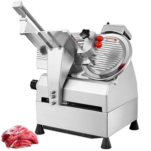 VEVOR Automatic Meat Slicer, 540W Deli Slicer, 2 PCS 10" Stainless Steel Removable Blade, 0-15mm Adjustable Thickness, Child Lock Protection - 1 of 4