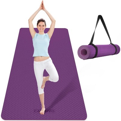 Extra Wide Yoga Mat 72x32 Inches, TPE Non-Slip Large Exercise Mat for Men Women, 1/4-Inch Thick for Pila