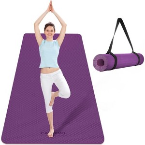 Extra Wide Yoga Mat 72x32 Inches, TPE Non-Slip Large Exercise Mat for Men Women, 1/4-Inch Thick for Pila - 1 of 4