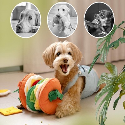 Bencmate Pet Toy Ball For Dogs, Enrichment Interactive Dog Toys For Boredom, Toys To Keep Them Busy, Hamburger, Multicolored(6.7"*6.7"*6.7")